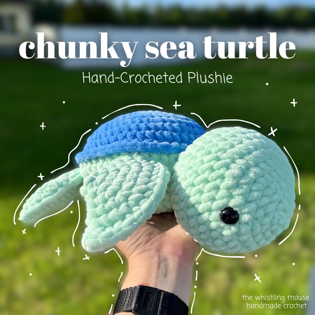 Hand-crocheted Chunky Sea Turtle Plushie - Etsy