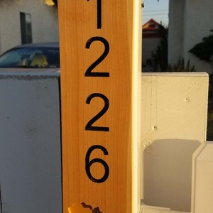 Custom Engraved House Numbers with California Poppy