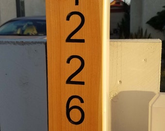 Custom Engraved House Numbers with California Poppy