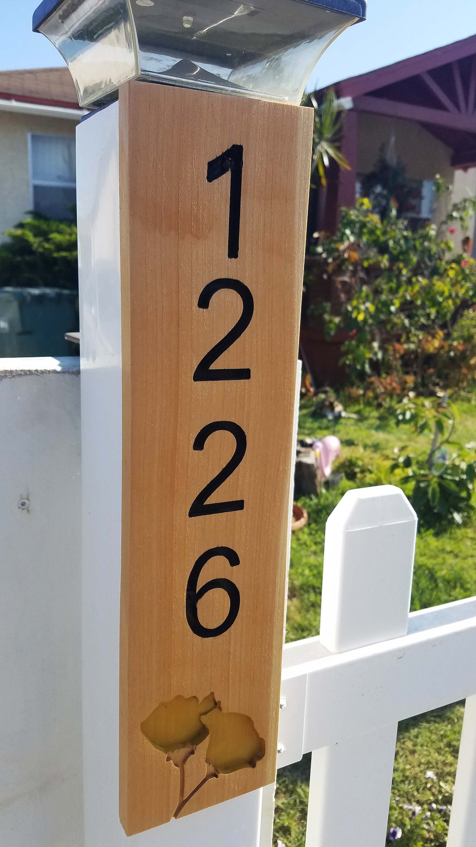 Custom Engraved House Numbers With California Poppy Etsy