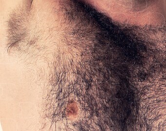Chest Topless Bearded Male With Hairy Chest And Beard Etsy
