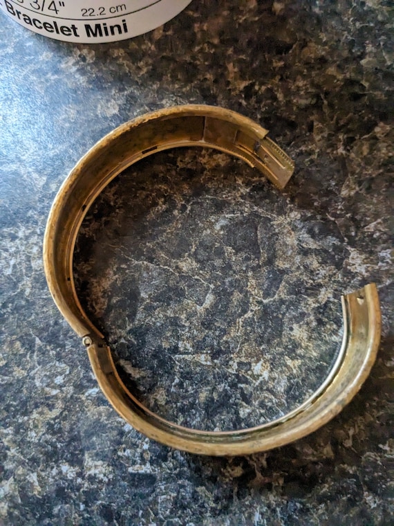 Vintage Engraved Brass Bracelet Western Tooled St… - image 6