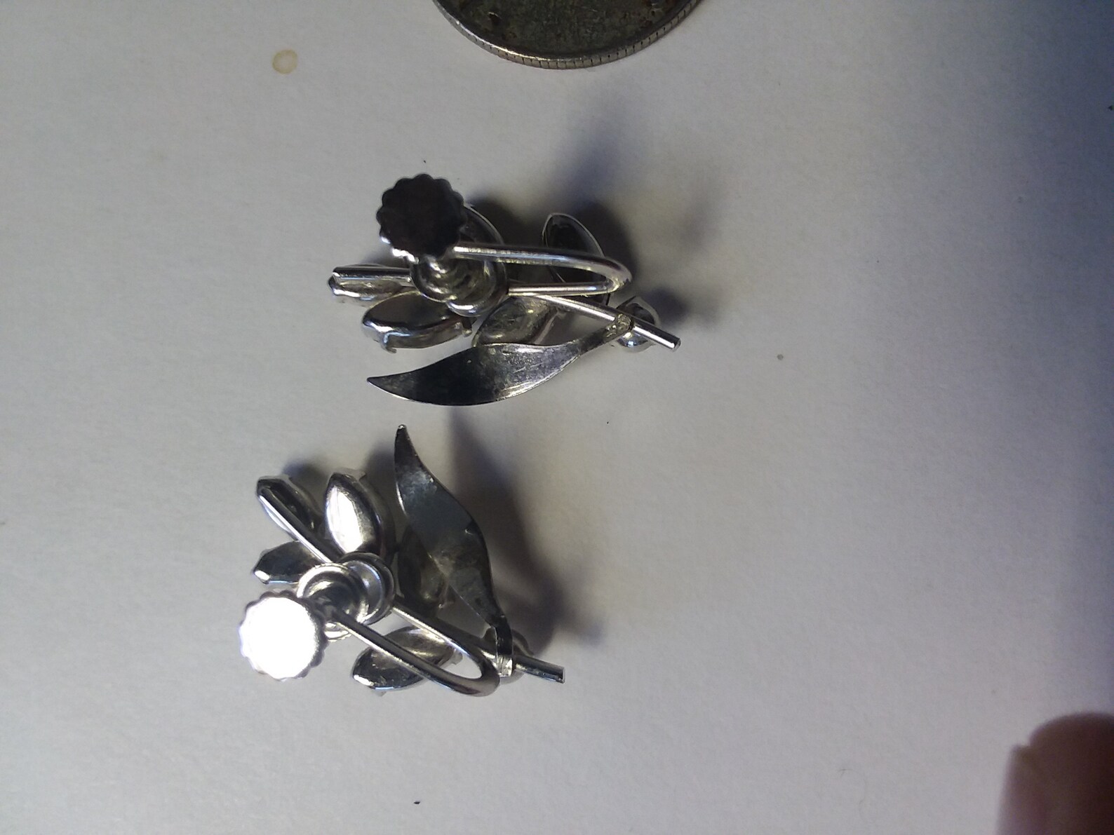 Vintage Krementz Rhinestone Flower Screw Back Earrings Etsy