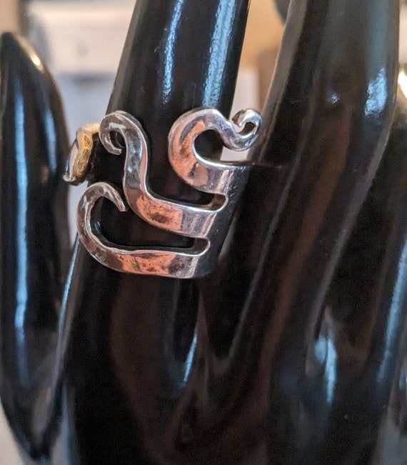 Vintage Sterling Silver Octopus Fork Ring