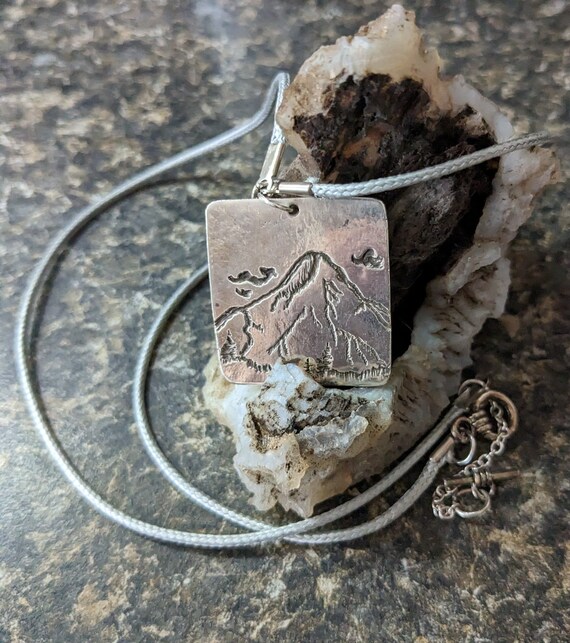 Sterling Silver Mountain Scene Pendant Sterling Silver Mountain Scene Pendant