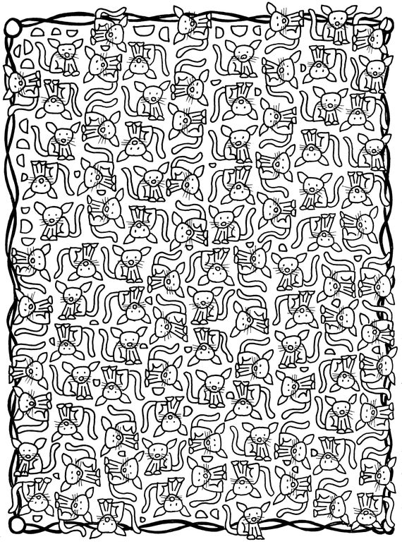 Cats Coloring Page - Etsy