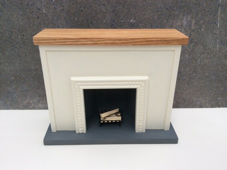 Miniature Fireplace 1 12 Scale With Firewood And Metal Grate Etsy