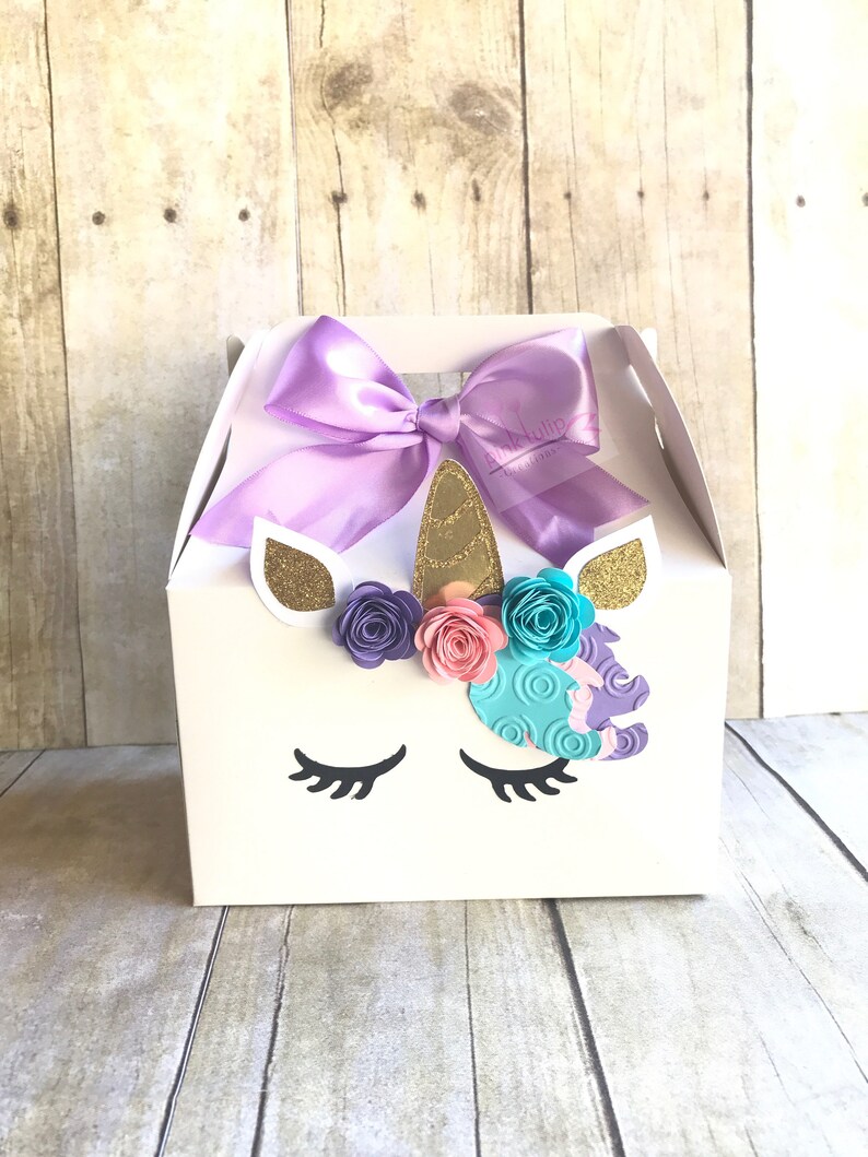 Unicorns Gable Party Favor Gift Boxes