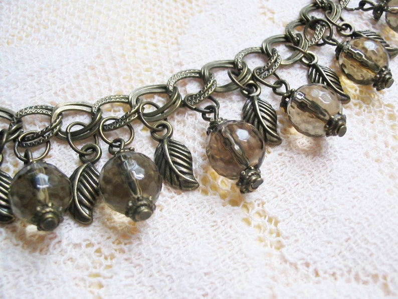 Smoky Quartz Necklace Ethnic Necklace Vintage Necklace Romantic Necklace Smoky Quartz Jewelry Wedding Jewelry Mother Gift FREE SHIPPING