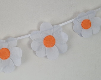 Blumen Girlande Dekoration – Filz Gänseblümchen Wimpelkette, Kinderzimmer Wanddeko, Party Girlande, Traumhafte Deko