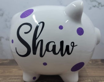 Personalized Piggy Bank for Boys or Girls, Gender Neutral