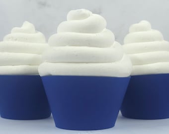 Navy Cupcake Wrappers, Solid Navy Blue