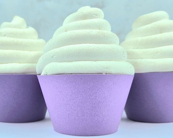 Light Purple Cupcake Wrappers, Solid Purple, Bridal Shower