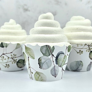 Eucalyptus Cupcake Wrappers, Greenery Leaves Decoration
