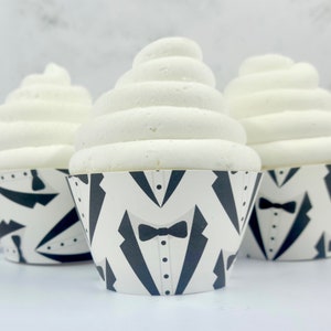 Tuxedo Cupcake Wrappers, Groom Tux