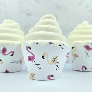 Shades of Pink Flamingo Cupcake Wrappers, Tropical BBQ image 1