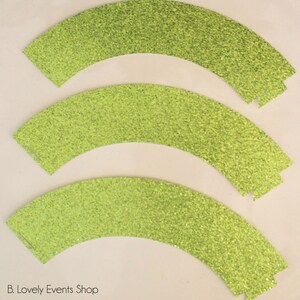 Lime Green Glitter Cupcake Wrappers, Halloween Decorations image 2