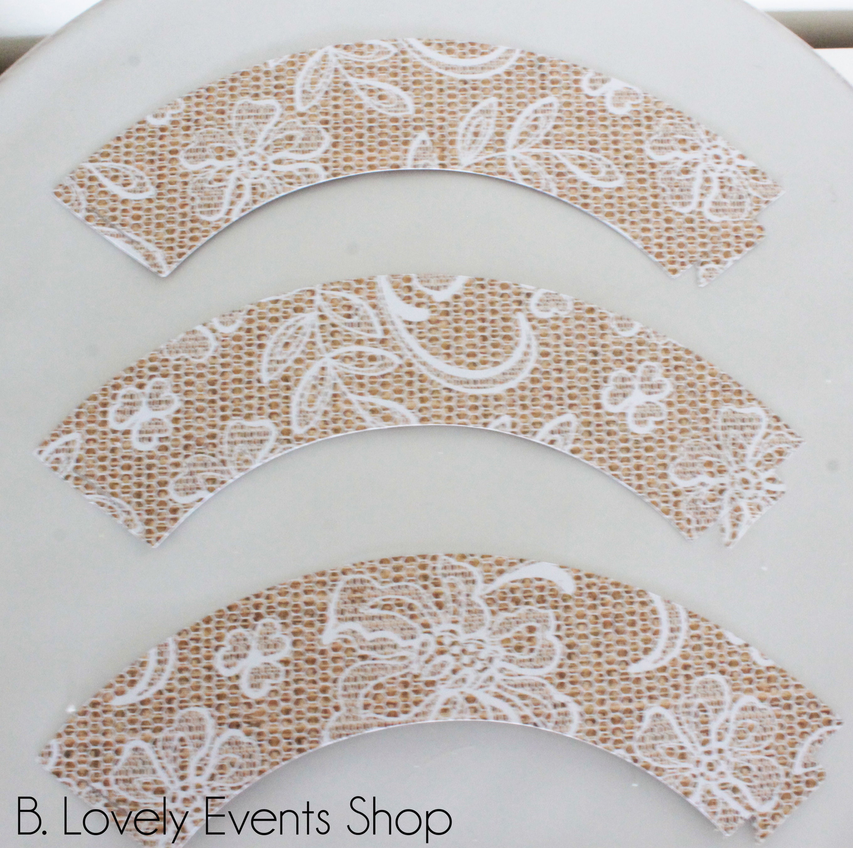 Burlap & Lace Cupcake Wrappers Wedding Cupcakes Toppers Etsy