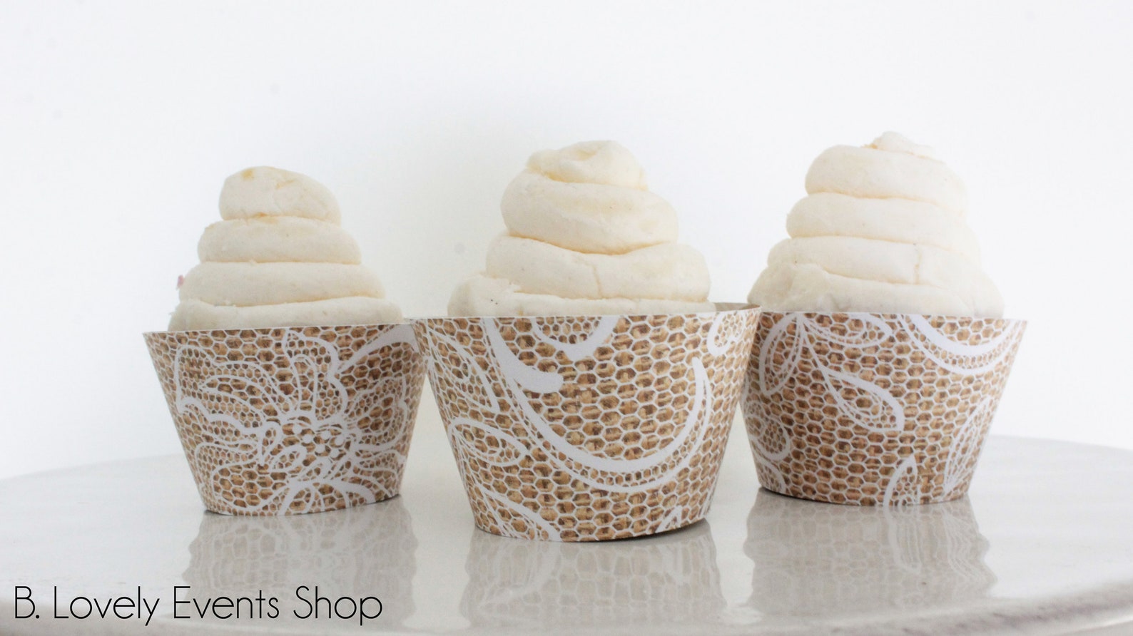 Burlap & Lace Cupcake Wrappers Wedding Cupcakes Toppers Etsy
