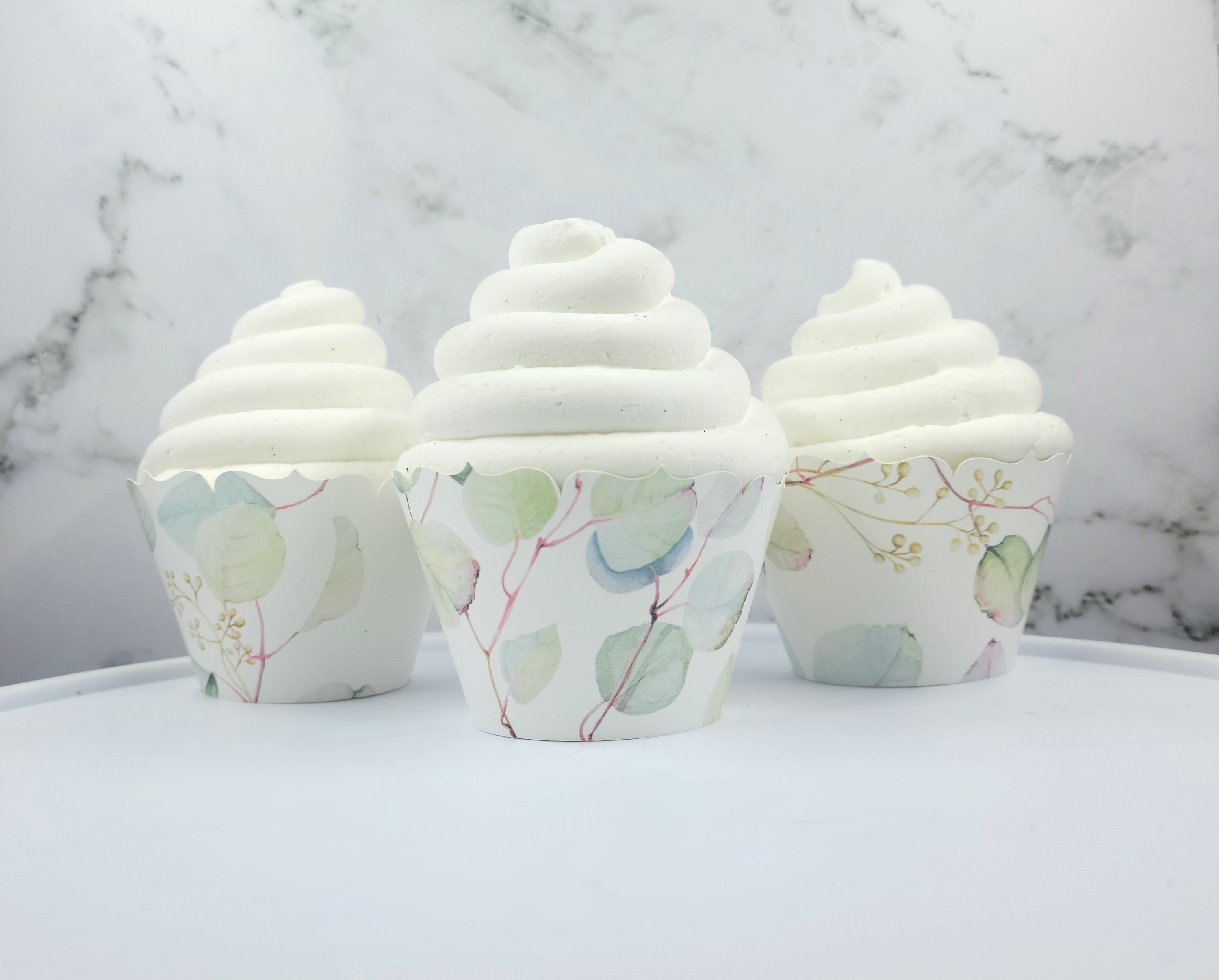 Eucalyptus Cupcake Wrappers Greenery Leaves Leaf Lots of Etsy