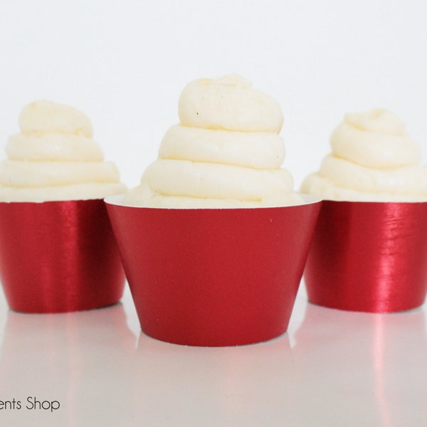 Red Cupcake Wrappers Etsy