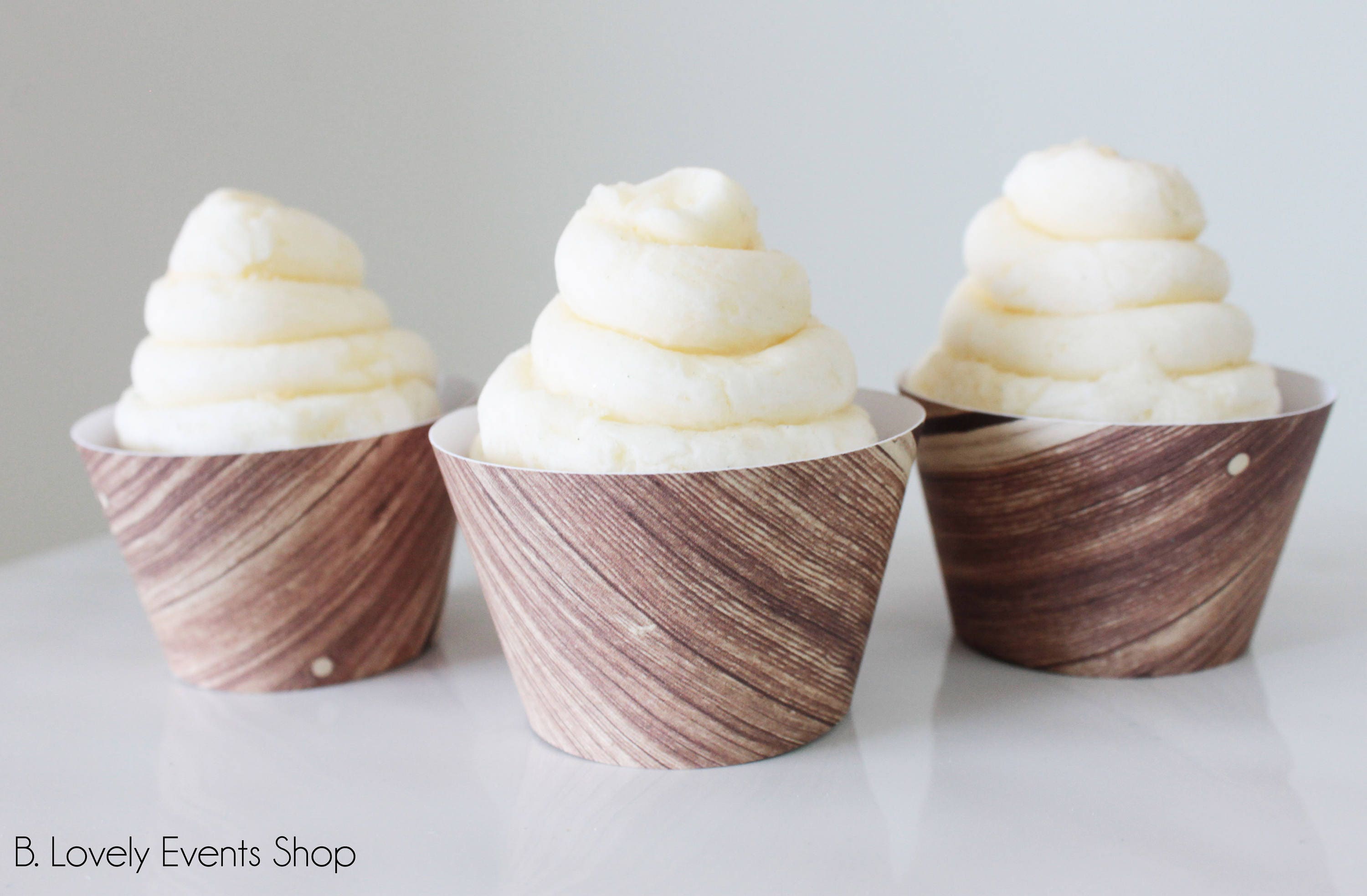 Barn Wood Cupcake Wrappers Wood Cupcake Wrappers Woodland Etsy