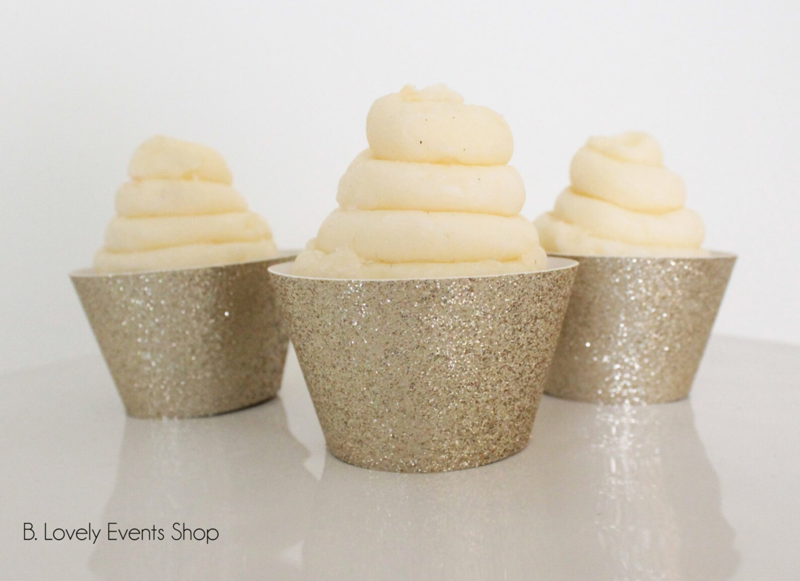 Gold Champagne Glitter Cupcake Wrappers Gold Cupcake Etsy