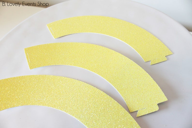Yellow Glitter Cupcake Wrappers Yellow Cupcake Wrappers Etsy
