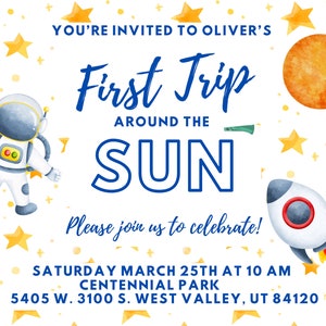 First Trip Around The Sun, First Birthday Party, Space Theme