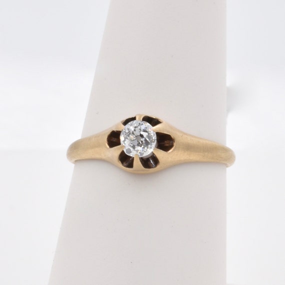 Antique Estate Diamond Ring, 14K Yellow Gold, Ant… - image 1