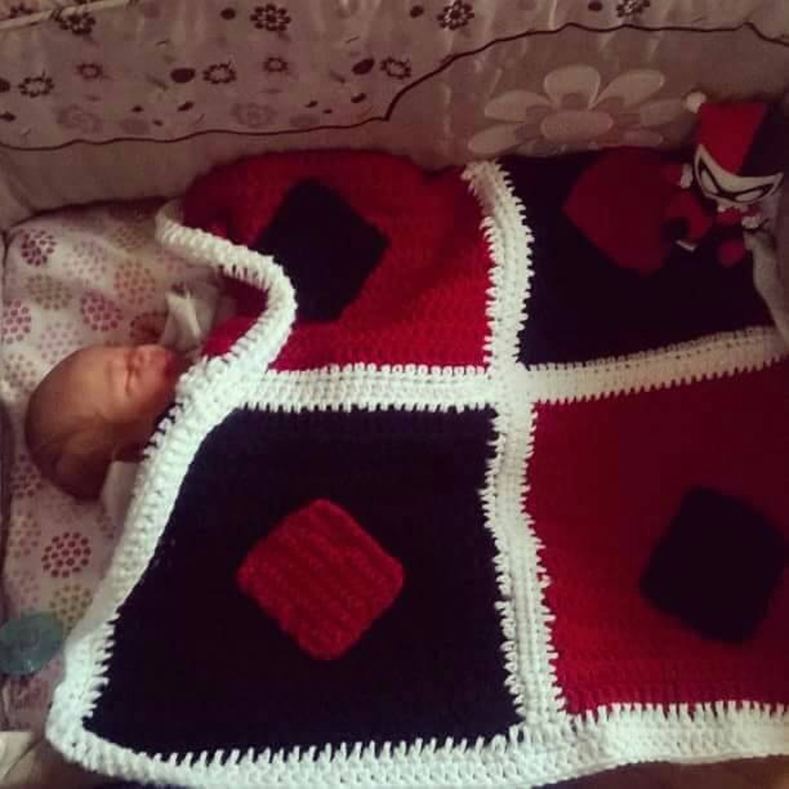 Crocheted Harley Quinn Baby Blanket DC Comics Batman Etsy