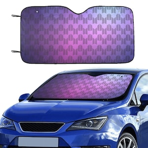 BTS and ARMY Logo Print Car Sun Shade - 3 Sizes - K-Pop Inspired Car Accessories - Purple - Foldable - Windshield Cover - Bangtan