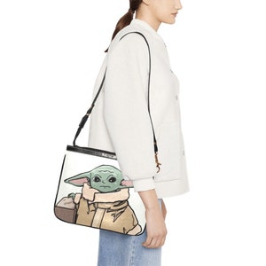 Liten axelväska för barnet - Handväska i PU-läder - Star Wars Modeaccessoarer - Mandalorianen - Grogu - Baby Yoda Art
