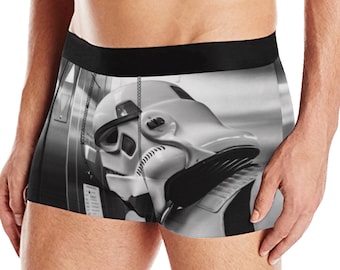 Men's Elevator Storm Black & White Boxer Briefs - Star Wars Inspired - Stormtrooper Underwear - Men's Fashion - Geek Gift - XS - 5XL