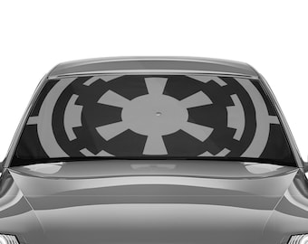 Imperial Cog on Flat Gray 58"x29" Car Sun Shade Umbrella - Star Wars Inspired Car Accessories Foldable Windshield Cover - 501st - Dark Side