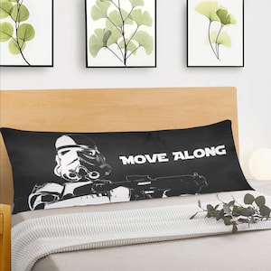 Move Along Stormtrooper 54 x 20 Zippered Body Pillow Case Star Wars 501st Inspired Bedroom Home Decor Cover Only Personalized Option image 1