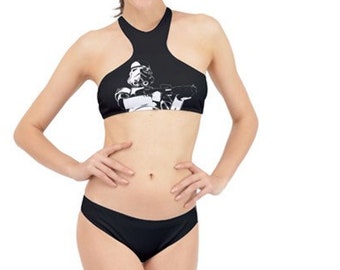 Black & White Stormtrooper High Neck Bikini - 2 Piece Swimsuit  -  Star Wars Inspired - Sexy Geek Fashion - Star Wars Swimwear for Women
