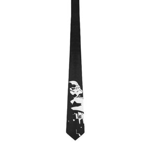 Tall Dark & Stormie Black and White Classic Necktie - Star Wars Inspired Fan Fashion Accessories - Stormtrooper - 501st - Polyester Neck Tie