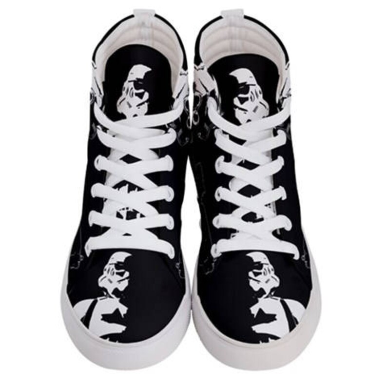 Men/'s Storm Patrol Black /& White High Top Sneakers 501st Footwear Geek Fashion Star Wars Inspired Shoes Stormtrooper