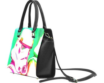 Stormie Pop Art Handbag with Removable/Adjustable Shoulder Strap - Star Wars Inspired Purse - Hand Bag - Stormtrooper Design - Top Handle