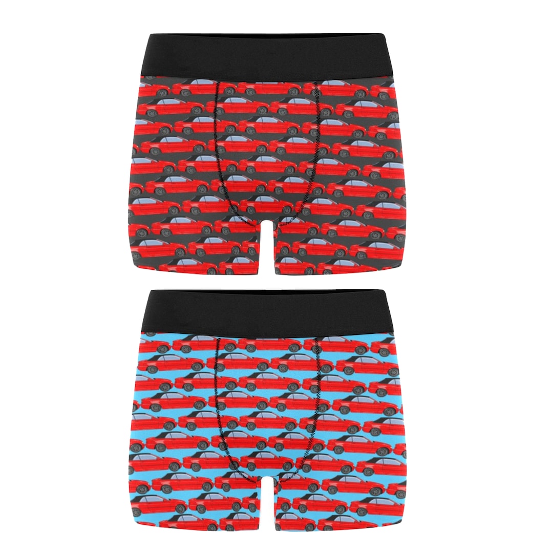Men's Beamer Red Car Print Boxer Briefs BMW Inspired Underwear Men's ...