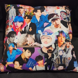 BTS Pillow, Handmade Music Art Accent Pillow (with Fluffy