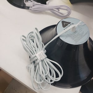 Upcycled Vinyl Record Hanging Pendant Lamp - Fits Standard Bulbs - Home Decor Lighting Light - Various Cord Lengths - Random Record