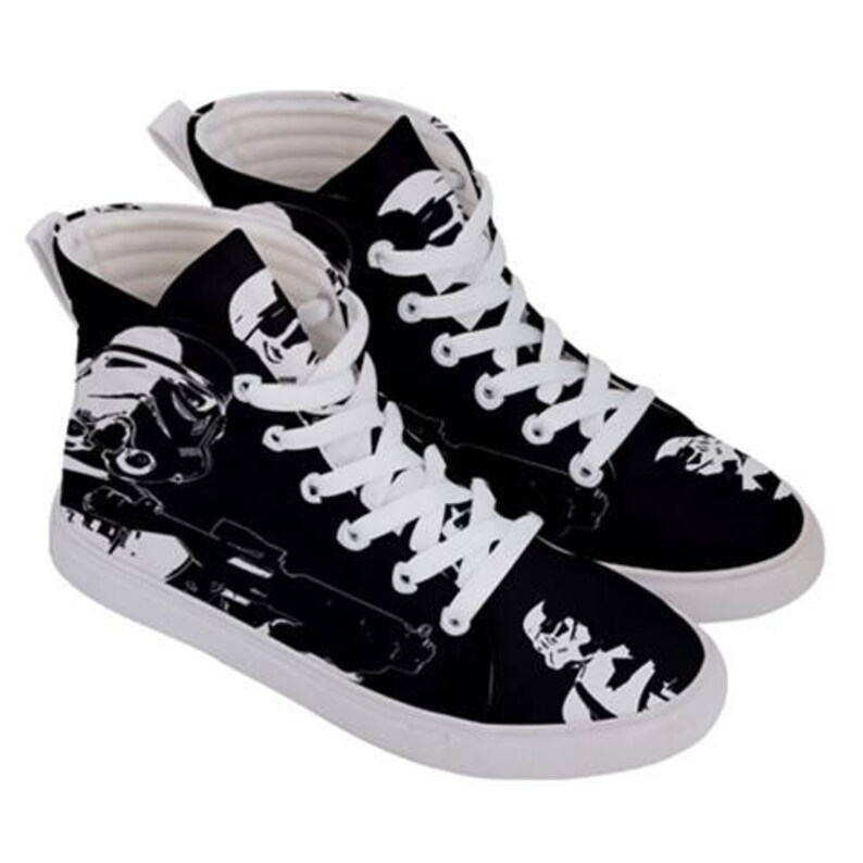 Men/'s Storm Patrol Black /& White High Top Sneakers 501st Footwear Geek Fashion Star Wars Inspired Shoes Stormtrooper