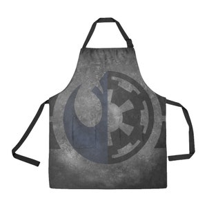 Option personnalisée - Tablier de Dualité Galactique - Tablier de cuisine en polyester avec poches - Tie-Back - Cadeau inspiré de Star Wars 501st - Rebel Empire