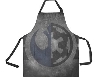 Personalized Option - Galactic Duality Apron - Polyester Kitchen Apron w/ Pockets - Tie-Back - Star Wars Inspired Gift 501st - Rebel Empire
