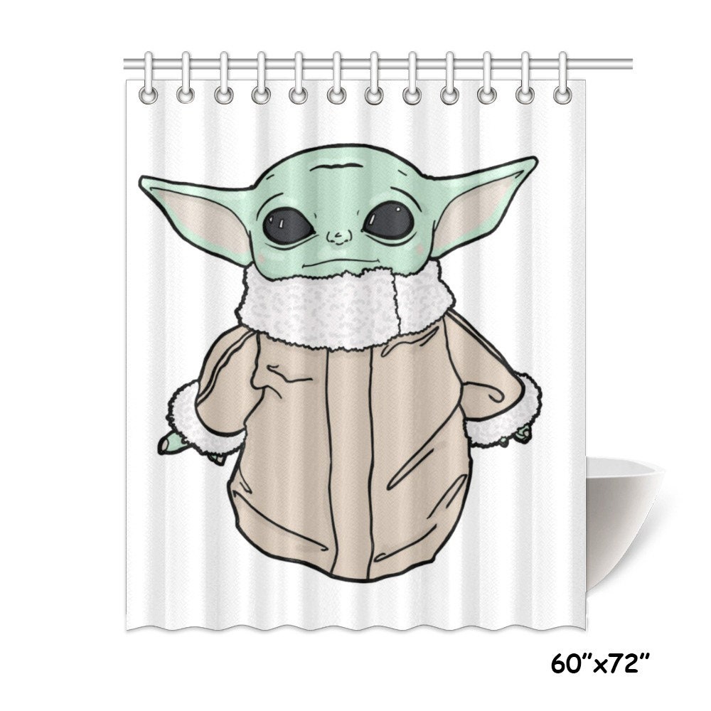 Baby yoda shower curtain outlet