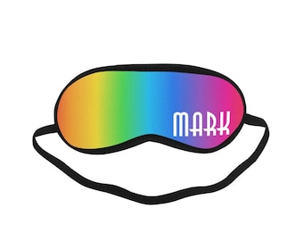 Personalized Option Rainbow Ombre Sleep Eye Mask - Light-Blocking Mask - LGBTQ+ Pride Gift - Stocking Stuffer - Add Name or Message