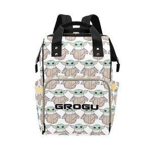 Kan personaliseren - De witte multifunctionele luiertasrugzak voor kinderen - Aangepaste tekst Star Wars Geïnspireerd Baby Yoda Grogu Baby Douche Cadeau Idee