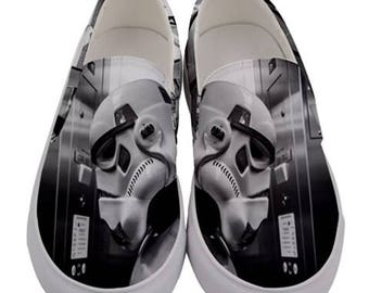 Stormtrooper Mens' Slip-On Canvas Shoes - Star Wars Inspired Gift Idea - Mens Footwear - Casual Sneakers - Geek Fashion - Nerd Fashion